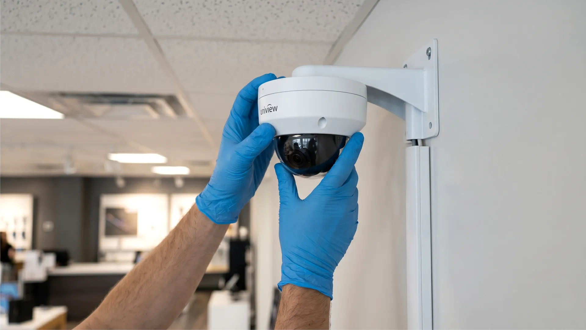 CCTV camera installation in progress